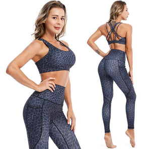 Women High Impact Yoga Top Strappy Yoga Set Sports Suits - Etyn Online {{ product_tag }}