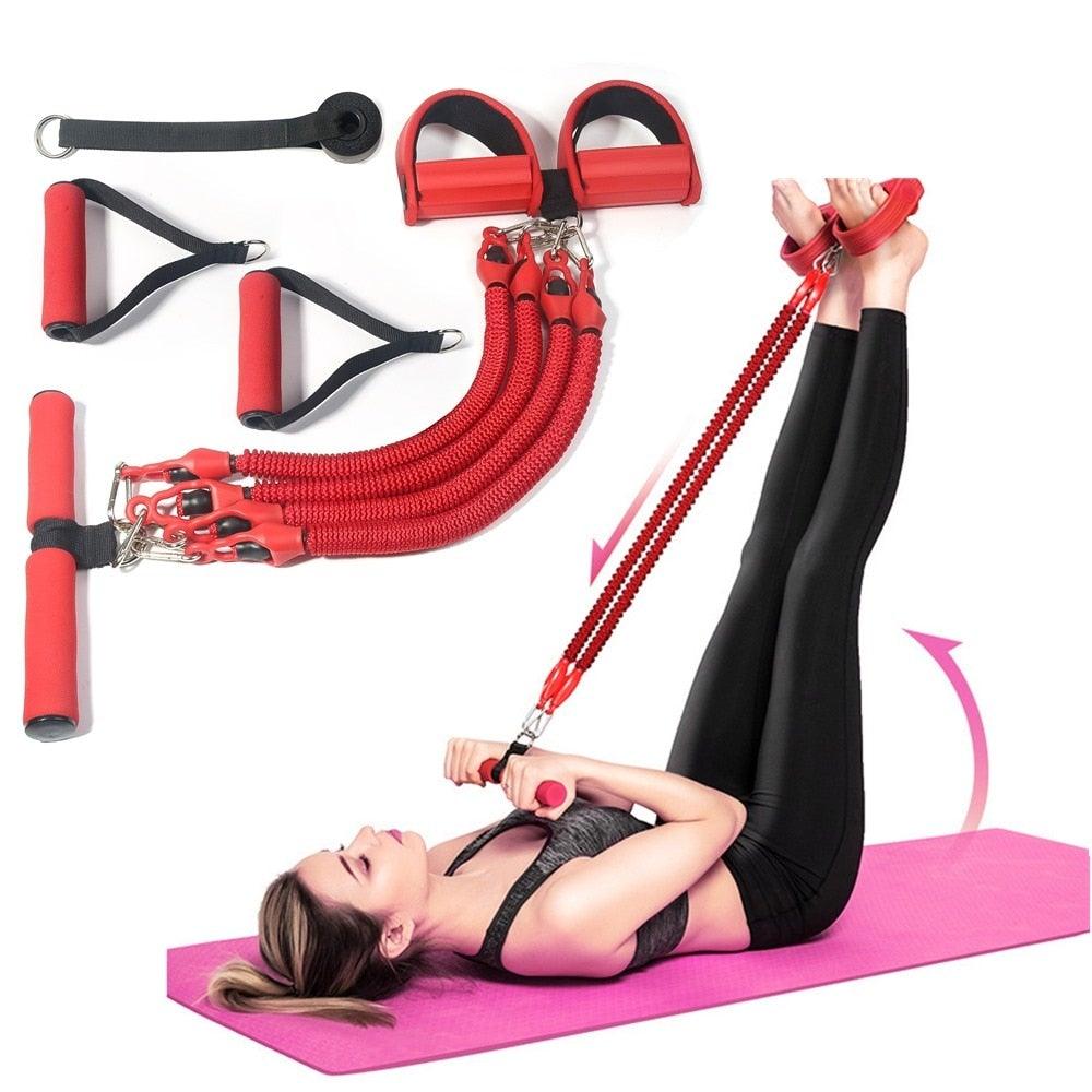 Multifunction Sit-up Resistance Band 4-Tube Latex Elastic Yoga Pull Rope Expander - Etyn Online {{ product_tag }}