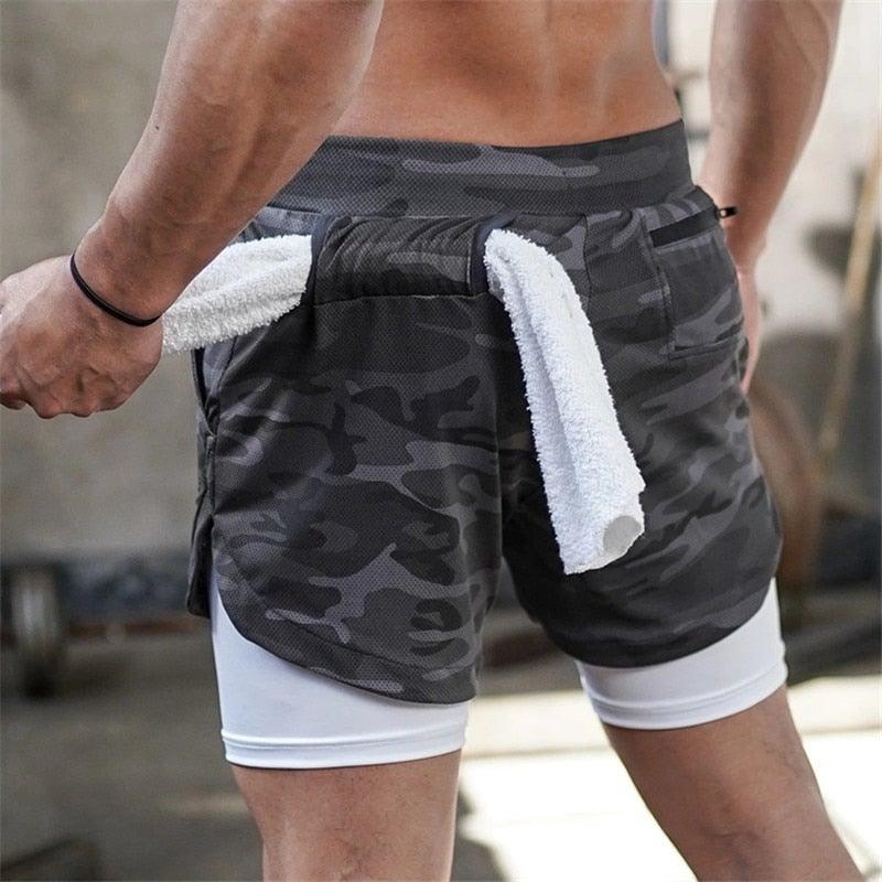 2021 Camo Running Shorts Men 2 In 1 Gym Sports Shorts - Etyn Online {{ product_tag }}