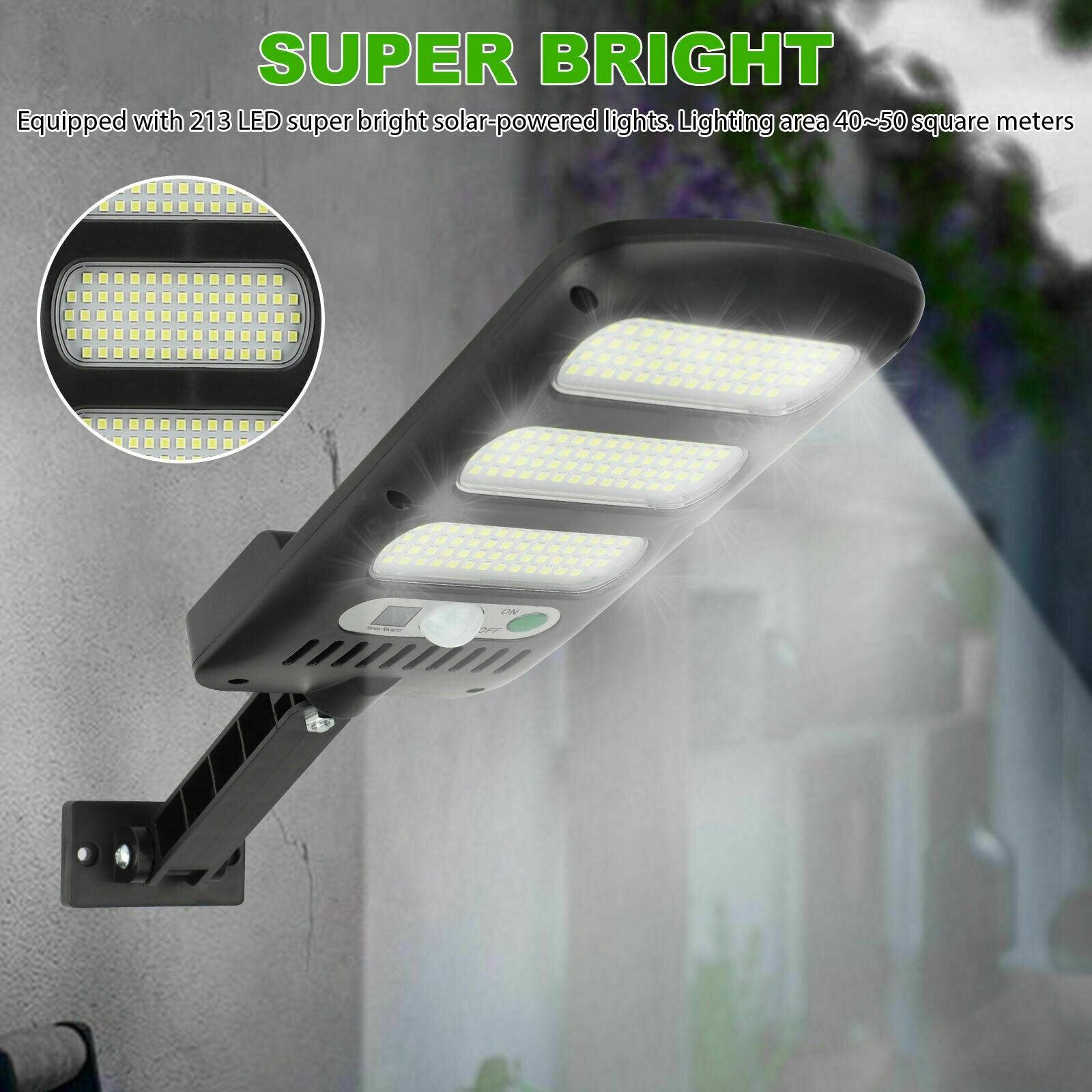 213 LED Outdoor Solar Street Wall Light Sensor PIR Motion LED Lamp Remote Control - Etyn Online {{ product_tag }}