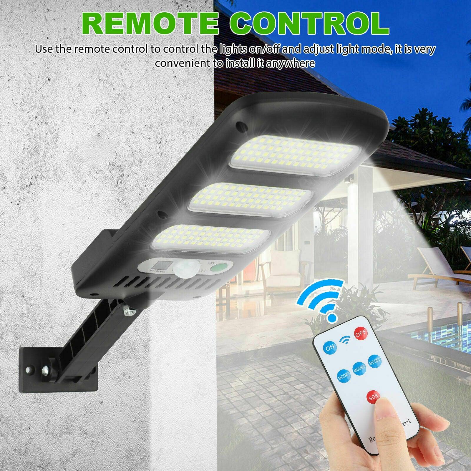 213 LED Outdoor Solar Street Wall Light Sensor PIR Motion LED Lamp Remote Control - Etyn Online {{ product_tag }}