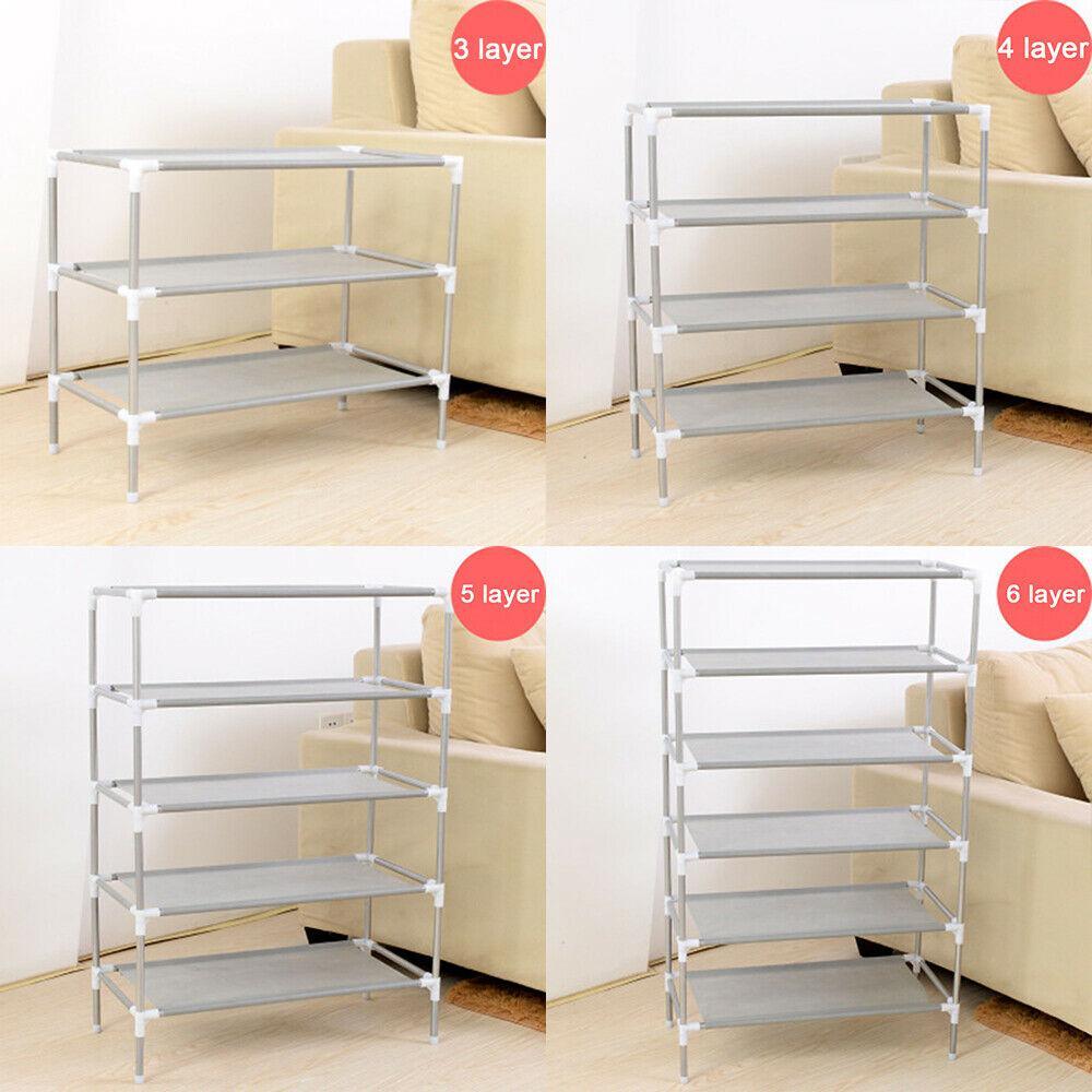 Shoe Rack Organizer Storage 21 Pairs Shoes Shelves 3/4/5/6/7 Tier Metal Holder - Etyn Online {{ product_tag }}
