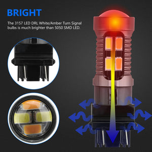 LED Turn Signal DRL Light Bulbs White Amber Switchback - Etyn Online {{ product_tag }}