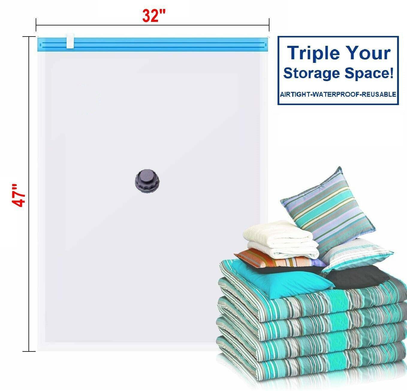 6 Pack Jumbo Extra Large Space Saver Vacuum Seal Storage Bag Strong Organizer XL - Etyn Online {{ product_tag }}
