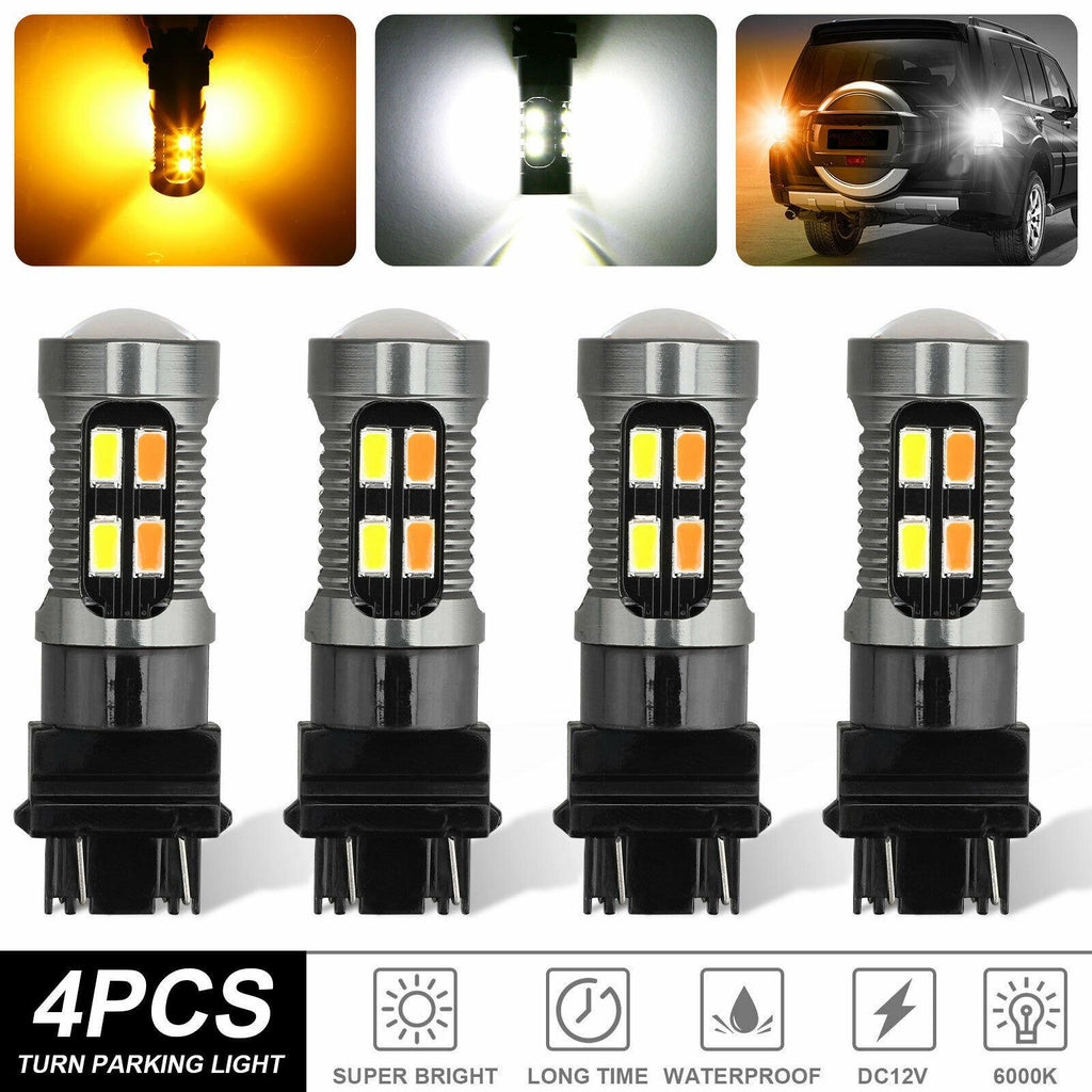 LED Turn Signal DRL Light Bulbs White Amber Switchback - Etyn Online {{ product_tag }}