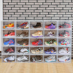 Magnetic Shoe Storage Box Drop Side/Front Sneaker Case Stackable Container XL - Etyn Online {{ product_tag }}