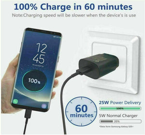 25W Type USB-C Super Fast Wall Charger+3/6/10FT Cable For Samsung Galaxy S20 S21 - Etyn Online {{ product_tag }}