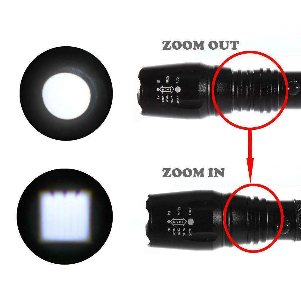 2Pack 10000LM LED Zoomable Flashlight Torch Lamp Light 18650/AAA 5-Mode - Etyn Online {{ product_tag Flashlights }}