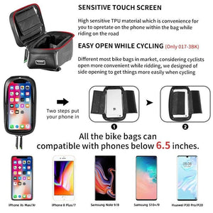 ROCKBROS Bicycle Waterproof Touch Screen Top Front Tube Frame Bag for Bikes - Etyn Online {{ product_tag }}