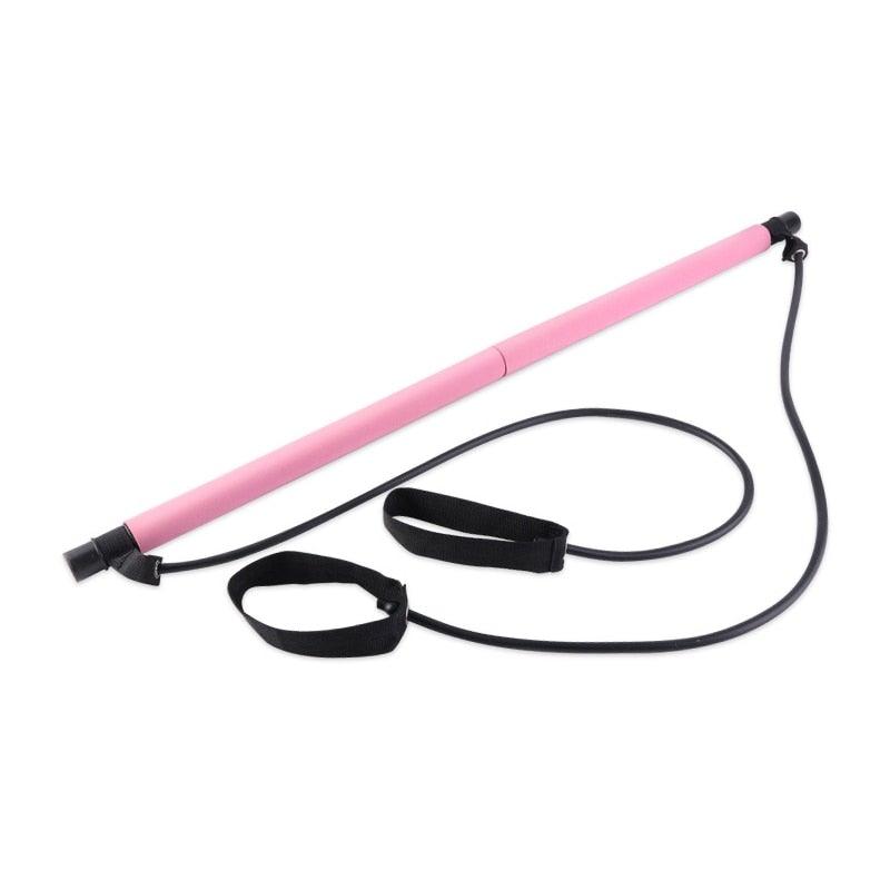 Pilates Exercise Stick Toning Bar with Resistance Bands Rope Puller - Etyn Online {{ product_tag }}