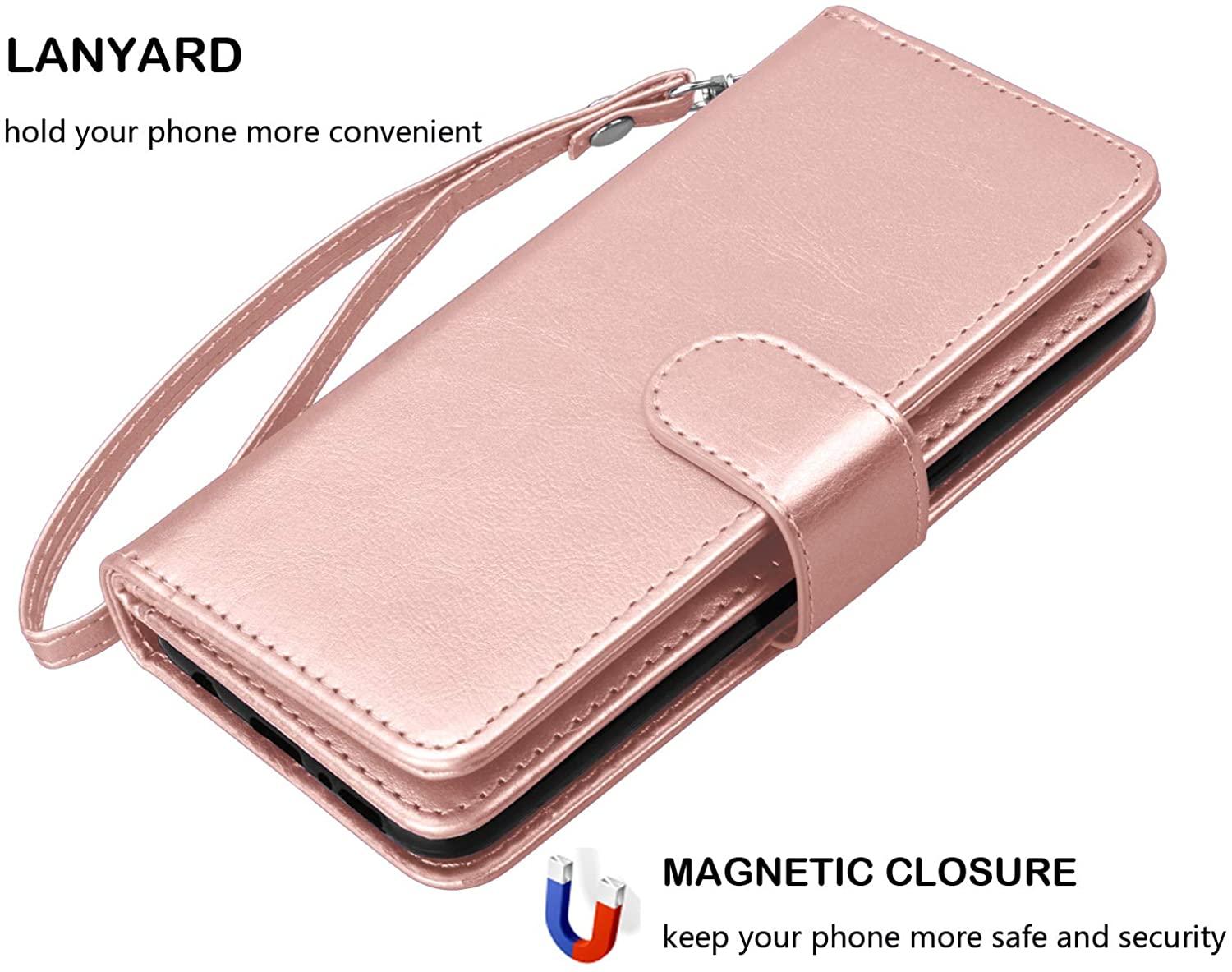 Njjex Wallet Case with 9 Card Slots, Magnetic Phone Cover & Lanyard - Etyn Online {{ product_tag }}