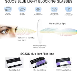 SOJOS Cat Eye Blue Light Blocking Glasses Hipster Metal Frame - Etyn Online {{ product_tag }}
