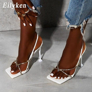 Women Elegant PVC Rhinestone Crystal Sandals - Etyn Online {{ product_tag }}