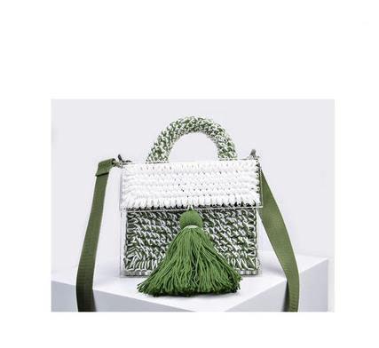 Designer Brand Lady Luxury Handbag Evening Bag Handwoven Wool Acrylic Transparent Satchel Purses - Etyn Online {{ product_tag bags }}