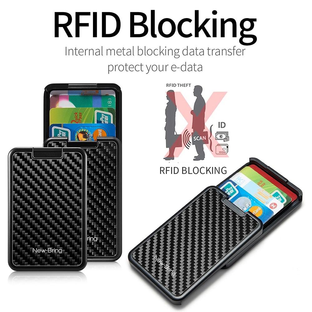 Newbridge Slide Wallet RFID Blocking Carbon Fiber Credit ID Card Holder For Men & Women - Etyn Online {{ product_tag }}