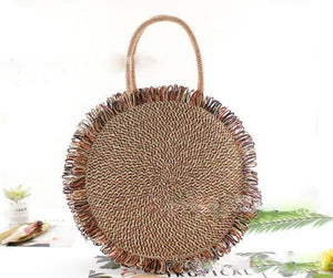 Tassel Straw Handbag Shoulder Travel Bag - Etyn Online {{ product_tag }}