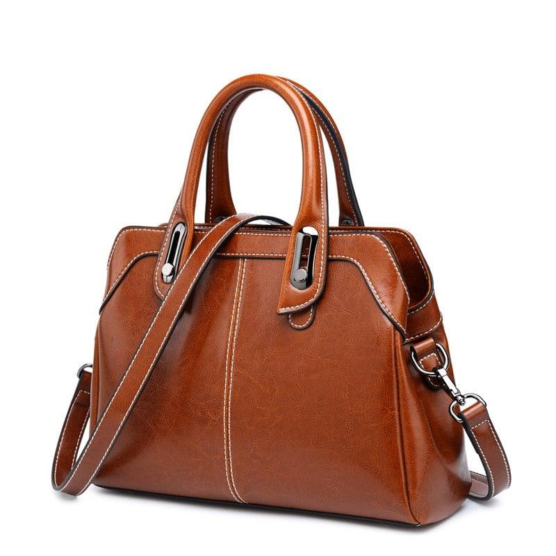 Vintage Business Genuine Leather Luxury Handbags For Women Pochette Ladies Crossbody Satchel - Etyn Online {{ product_tag }}