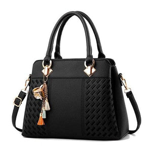 Tassel PU Leather Totes Bag Top-handle Embroidery Crossbody Bag - Etyn Online {{ product_tag }}