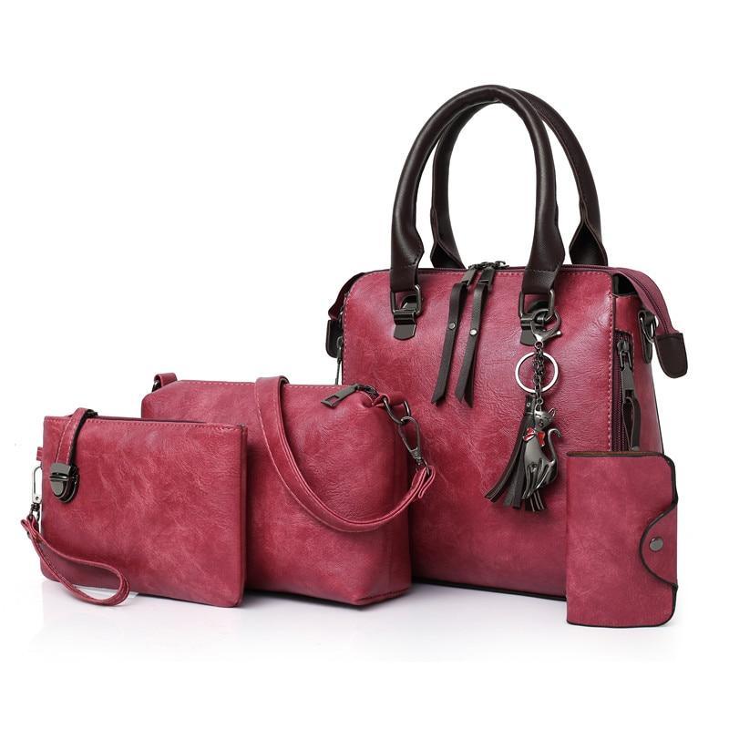 4 in1 Designer Leather Handbag - Etyn Online