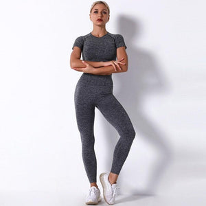 2Pcs/3Pcs/4Pcs Yoga Set Seamless High Waist Leggings Shorts - Etyn Online {{ product_tag }}