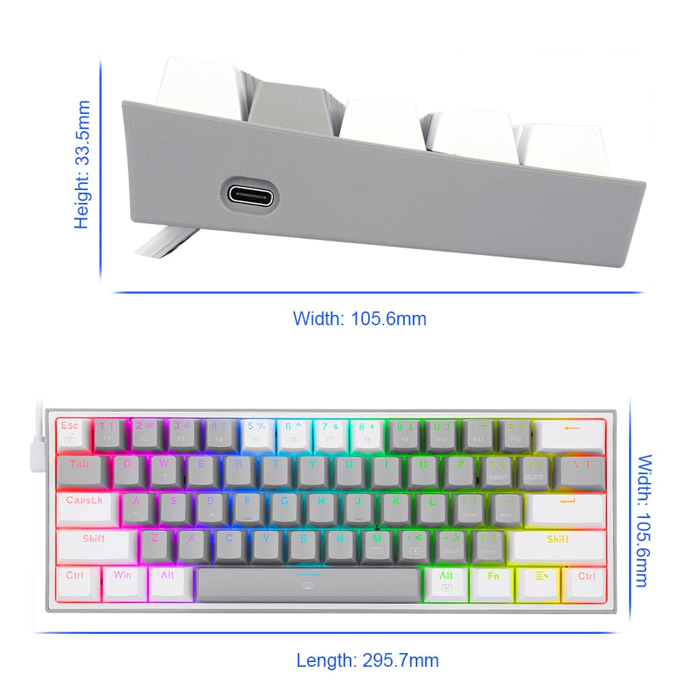REDRAGON Fizz K617 RGB USB Mini Mechanical Gaming Keyboard - Etyn Online {{ product_tag Computers }}