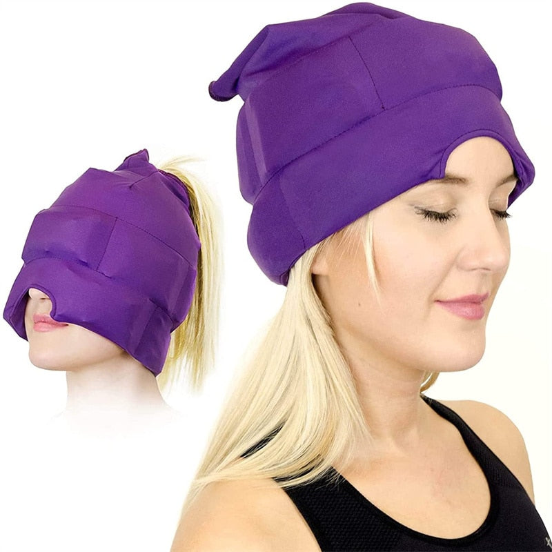 Headache And Migraine Relief Cap - Lce Mask Or Hat Used For Migraines And Tension Headache Relief, Elastic, Comfortable, Cool - Etyn Online {{ product_tag Health Care }}