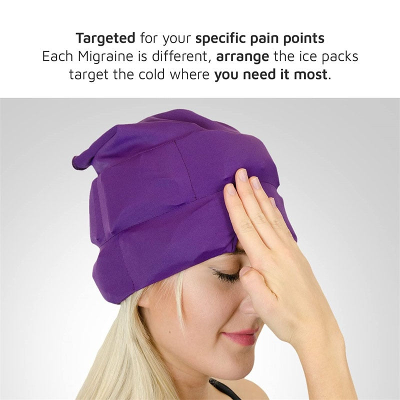 Headache And Migraine Relief Cap - Lce Mask Or Hat Used For Migraines And Tension Headache Relief, Elastic, Comfortable, Cool - Etyn Online {{ product_tag Health Care }}