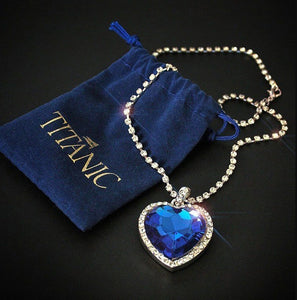 Titanic Heart of Ocean Necklaces for Women Peach Heart Blue Crystal Zircon - Etyn Online {{ product_tag }}