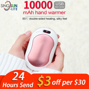 8-12h 10000mAh Electric Hand Warmer USB Rechargeable LED Heater 5s Quick Heating Pocket Mobile Power Mini 5V Long-Life Pocket - Etyn Online {{ product_tag Gadget }}