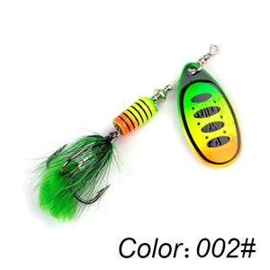 Hard Spoon Bass Lures Metal Fishing Lure With Feather Treble Hooks For Pike Fishing - Etyn Online {{ product_tag }}