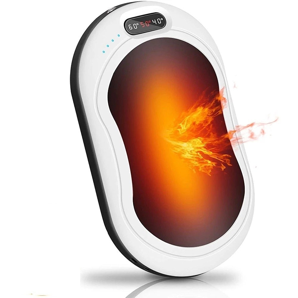 8-12h 10000mAh Electric Hand Warmer USB Rechargeable LED Heater 5s Quick Heating Pocket Mobile Power Mini 5V Long-Life Pocket - Etyn Online {{ product_tag Gadget }}