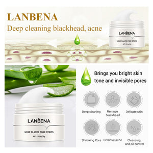 LANBENA Blackhead Remover Nose Face Mask Pore Strip Tearing Black Mask Peeling Acne Treatment Unisex Deep Cleansing Skin Care - Etyn Online {{ product_tag }}