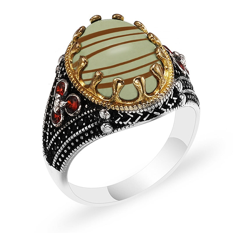 Turkish Handmade Crown Ring Fashion Trend Banquet Jewelry Gifts - Etyn Online {{ product_tag }}