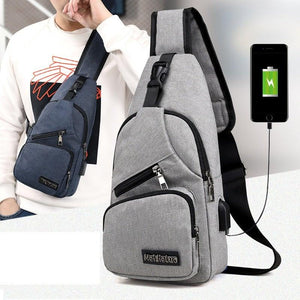 Men's Shoulder Bags w/ USB Charging Port & Headphone Hole. This Crossbody Bags Great for School - Etyn Online {{ product_tag }}