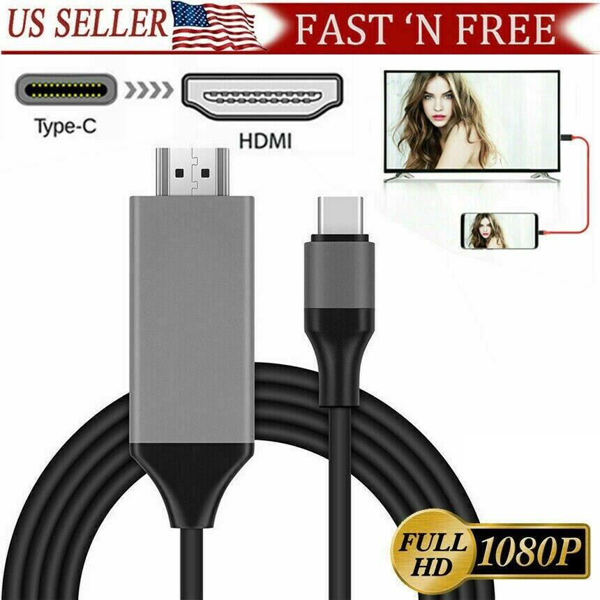 6 Ft. MHL USB Type C to HDMI 1080P HD TV Cable Adapter For Android LG Samsung Motorola - Etyn Online {{ product_tag }}