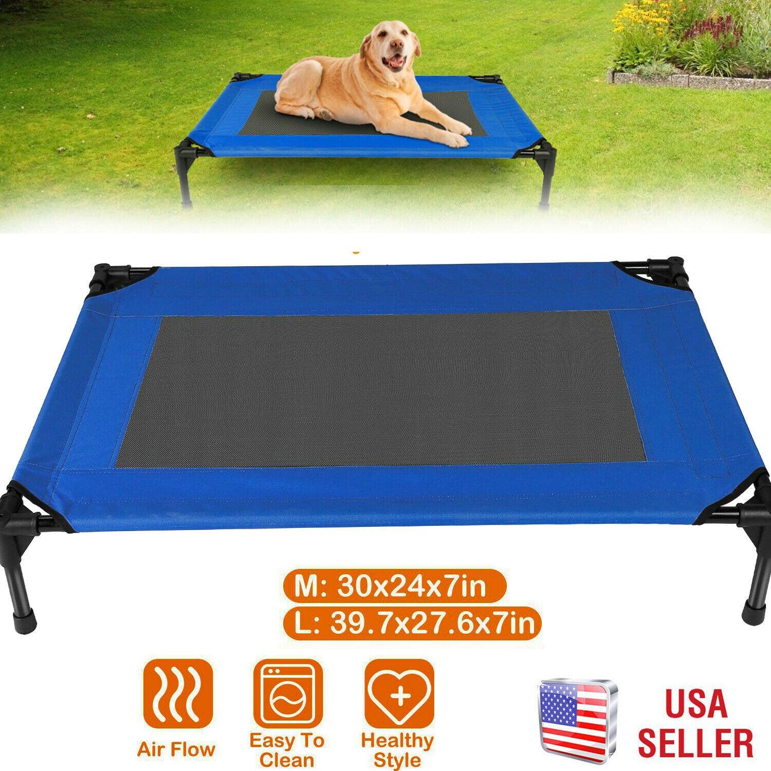 Cooling Elevated Dog Bed Lounger Sleep Pet Cat Raised Cot Hammock Indoor Outdoor - Etyn Online {{ product_tag }}