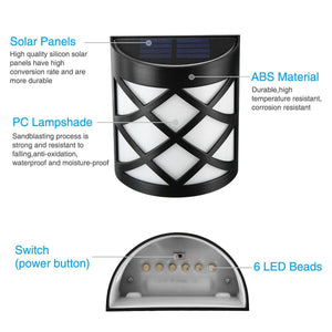 6 LED Waterproof Solar Lights Motion Sensor Wall Light Outdoor Garden Yard Lamp - Etyn Online {{ product_tag }}