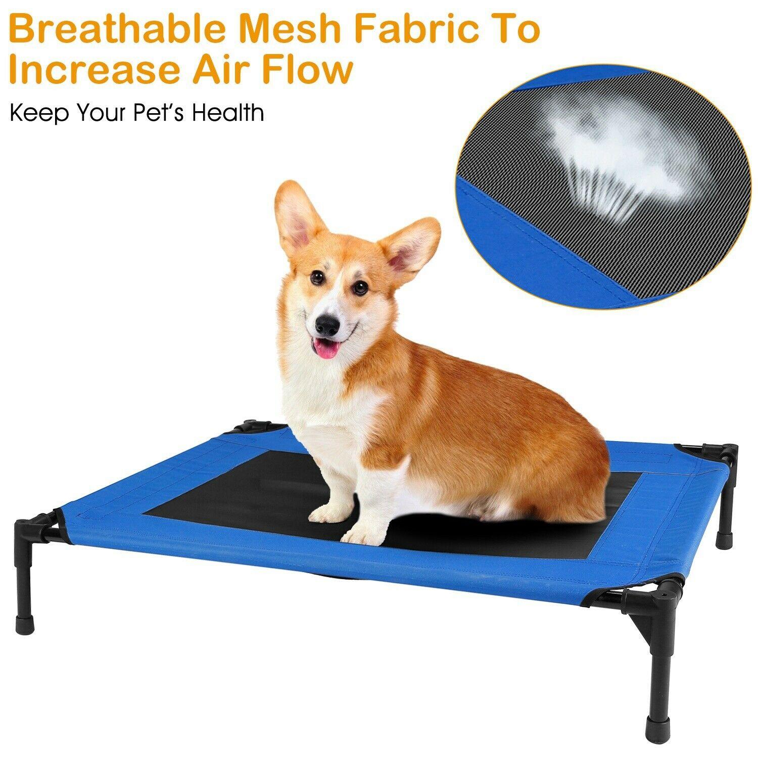 Cooling Elevated Dog Bed Lounger Sleep Pet Cat Raised Cot Hammock Indoor Outdoor - Etyn Online {{ product_tag }}