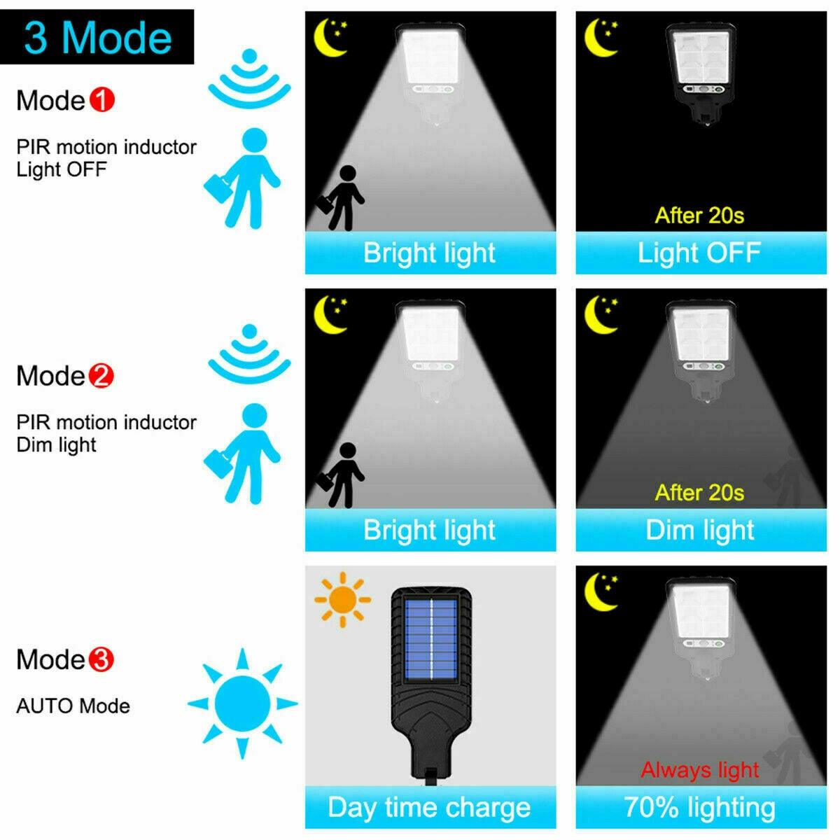 300W/450W/600W Solar Wall Light Motion Sensor Outdoor Garden Security Street Lamp - Etyn Online {{ product_tag }}