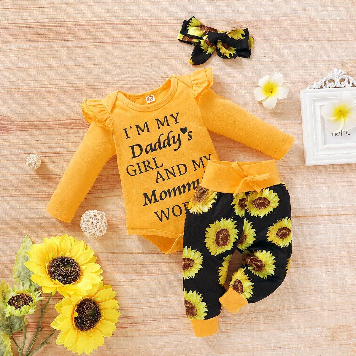 Newborn Baby Girl Clothes Letter Romper Jumpsuit Set - Etyn Online {{ product_tag }}