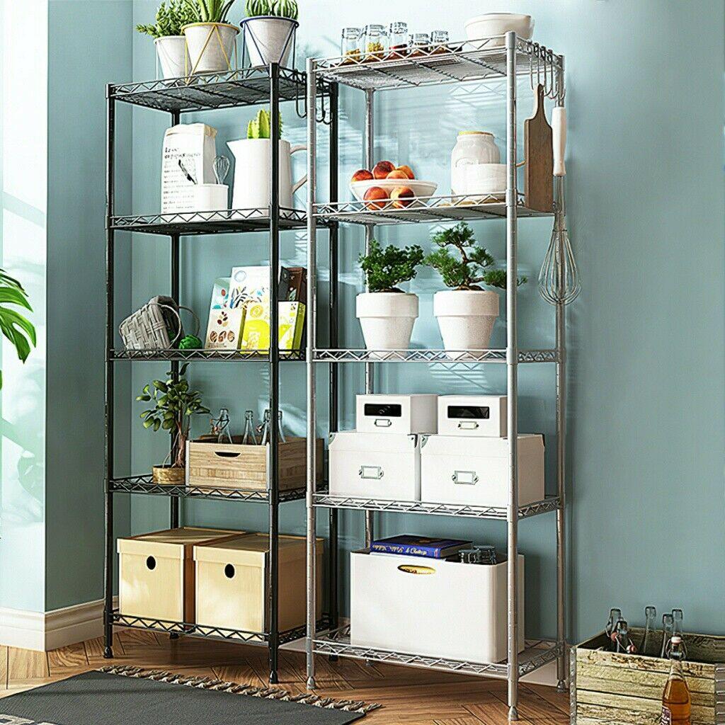 5 Layer Tier Metal Wire Shelving Storage Rack Unit Shelves for Kitchen Garage - Etyn Online {{ product_tag }}