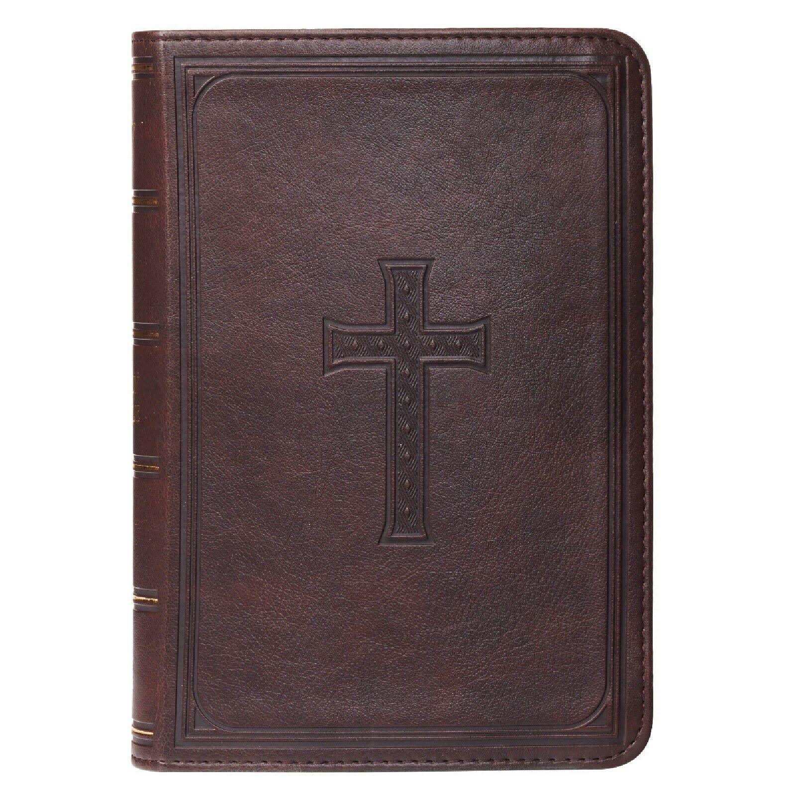 KJV Bible Compact Large Print Brown Lux-Leather Red letter New Shrink Wrapped!! - Etyn Online {{ product_tag }}