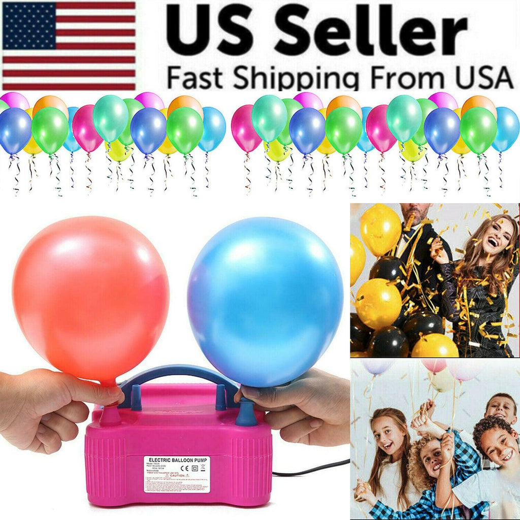 Portable Electric Balloon Pump High Power Two Nozzle Air Blower Inflator Party - Etyn Online {{ product_tag }}