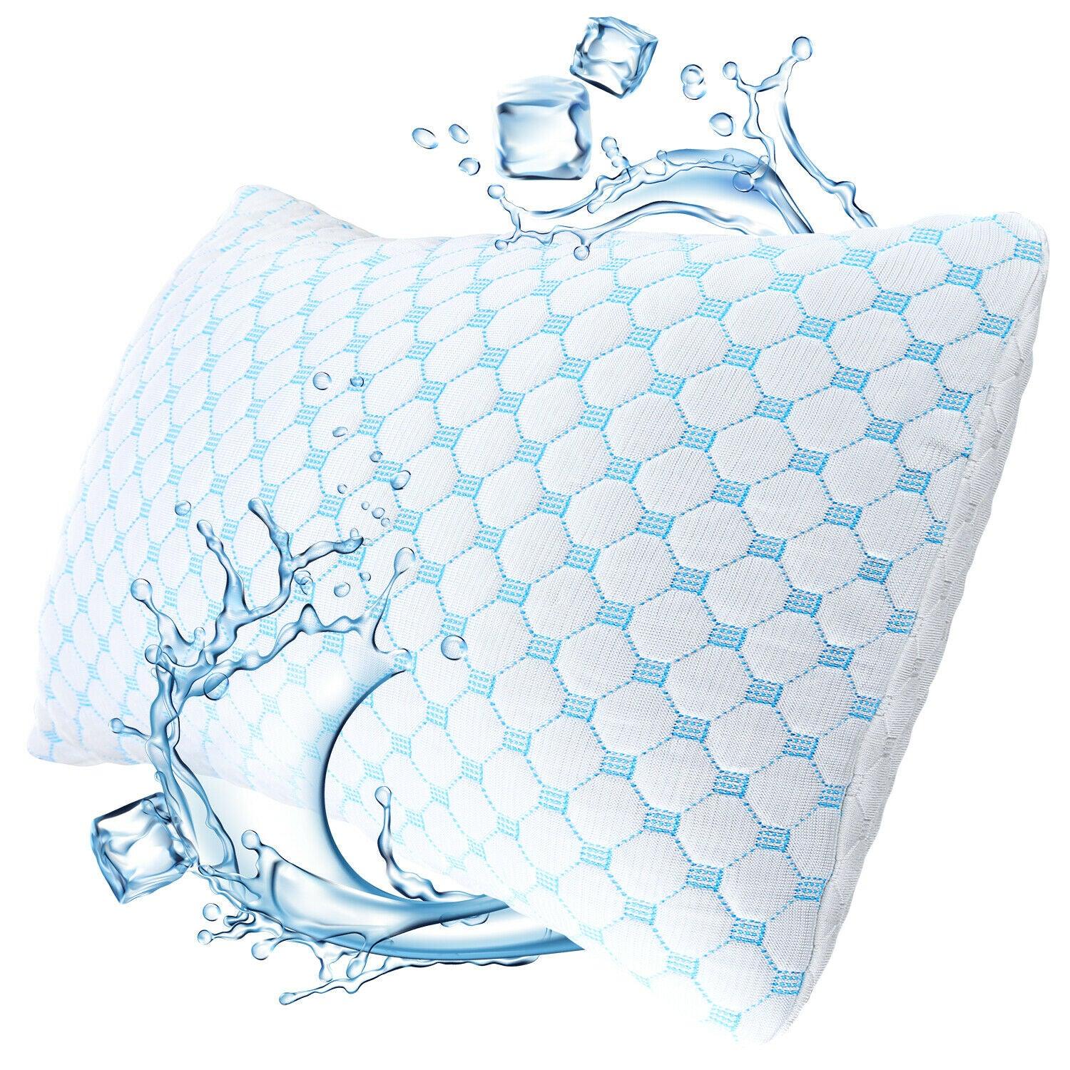 Memory Foam Cooling Pillow Heat and Moisture Reducing Ice Silk and Gel Infused - Etyn Online {{ product_tag }}