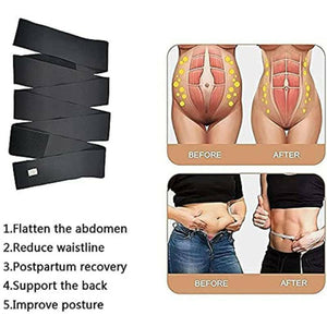 Lumbar Waist Support Snatch Me Up Bandage Wrap Sauna Belt Trimmer Body Shaper US - Etyn Online {{ product_tag }}