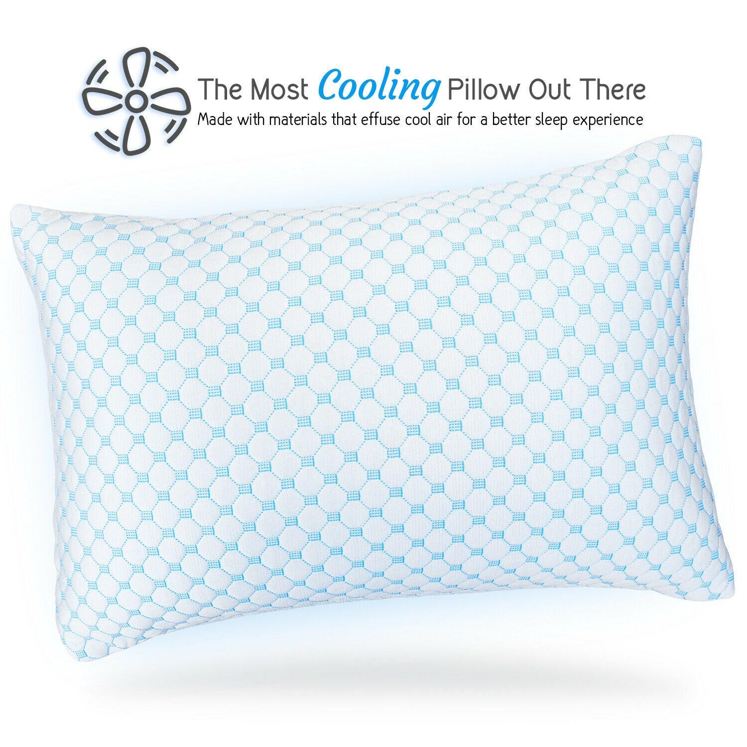 Memory Foam Cooling Pillow Heat and Moisture Reducing Ice Silk and Gel Infused - Etyn Online {{ product_tag }}