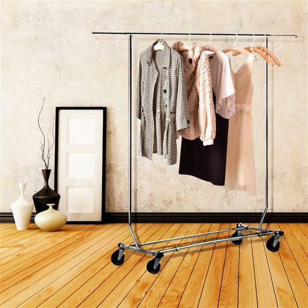 Garment Rack Clothing Rack Heavy Duty Adjustable Collapsible Rolling W/Casters - Etyn Online {{ product_tag }}