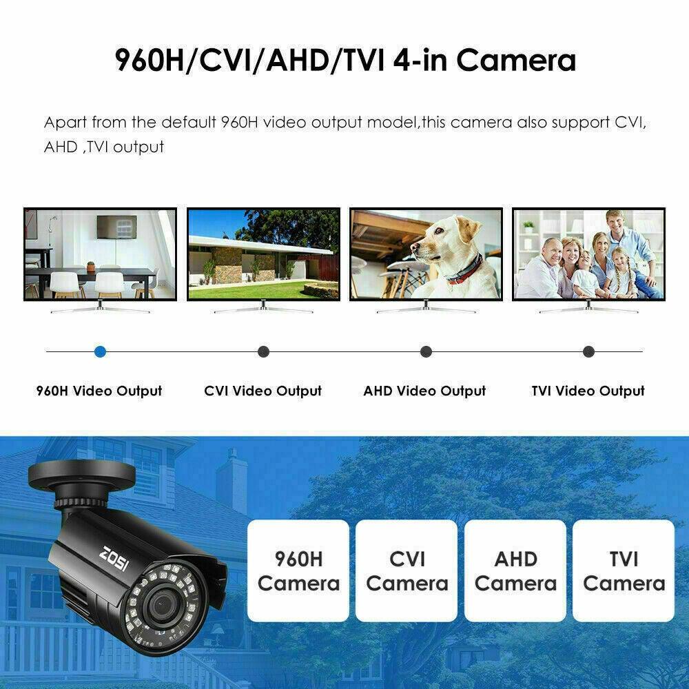 ZOSI 1080p 4in1 Wired Home CCTV Security Camera Outdoor Waterproof Night Vision - Etyn Online {{ product_tag }}