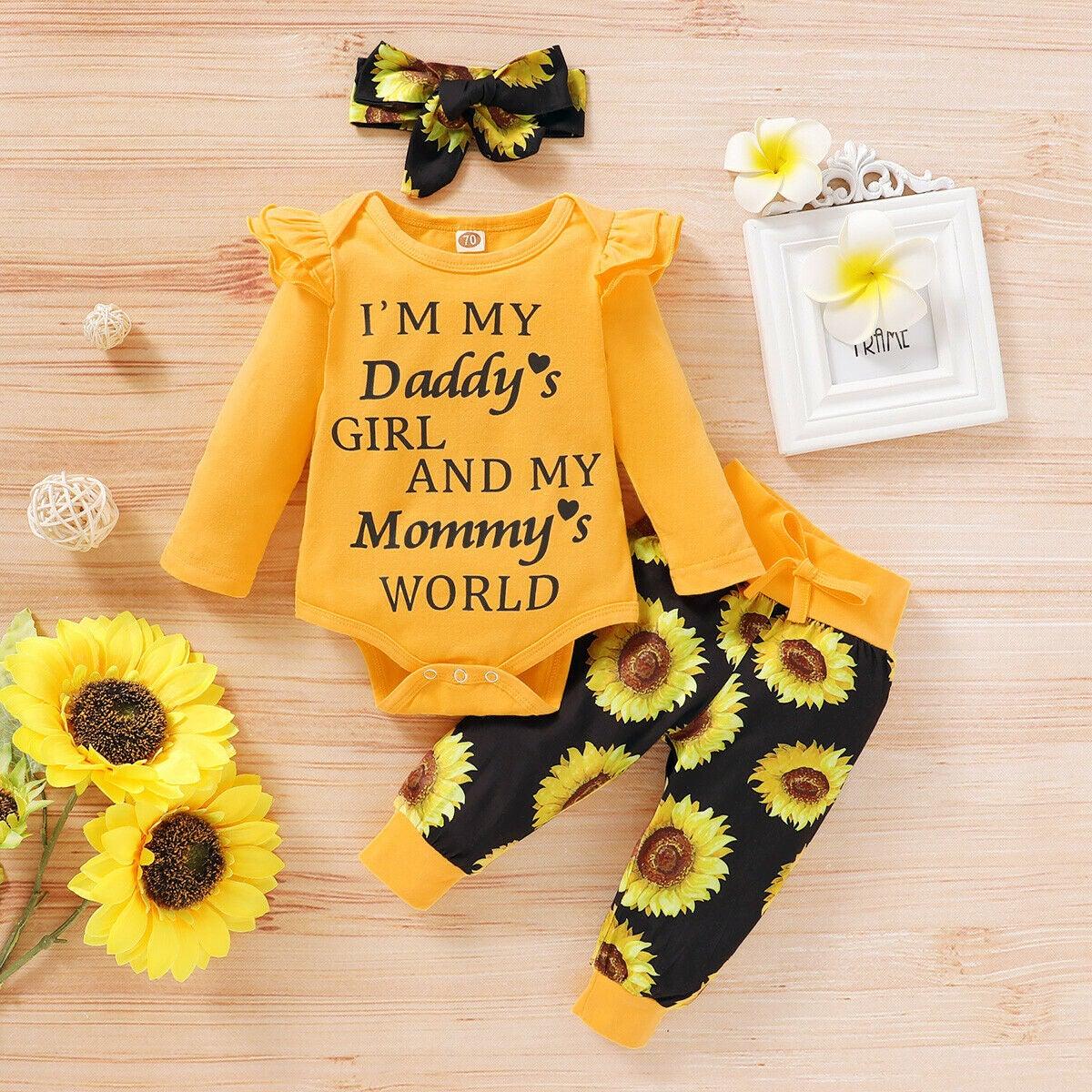 Newborn Baby Girl Clothes Letter Romper Jumpsuit Set - Etyn Online {{ product_tag }}