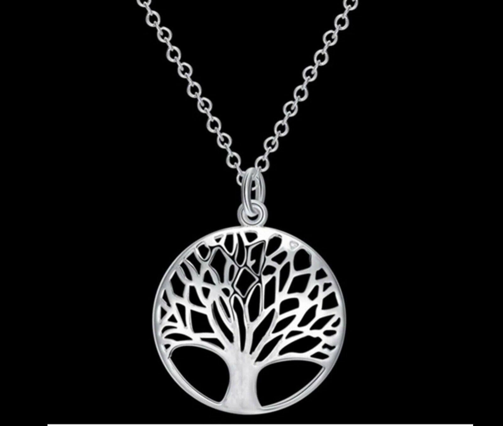 925 Sterling Silver Tree Life Pendant And Chain Necklace - Etyn Online {{ product_tag }}